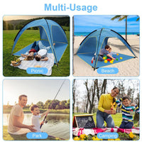 HKM-992083 4-6 Person Waterproof Beach Canopy Tent with UPF50 Sun Protection and Carry Bag for Outdoor Activities