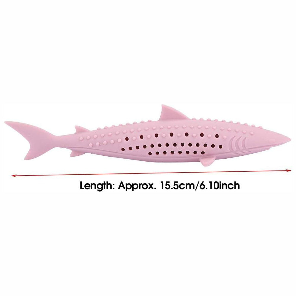 HKM-546835 Catnip-Infused Silicone Fish Shape Chew Toy for Dental Care and Playtime