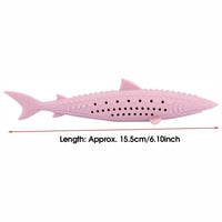 HKM-546835 Catnip-Infused Silicone Fish Shape Chew Toy for Dental Care and Playtime