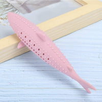 HKM-546835 Catnip-Infused Silicone Fish Shape Chew Toy for Dental Care and Playtime