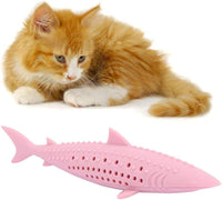 HKM-546835 Catnip-Infused Silicone Fish Shape Chew Toy for Dental Care and Playtime