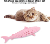 HKM-546835 Catnip-Infused Silicone Fish Shape Chew Toy for Dental Care and Playtime