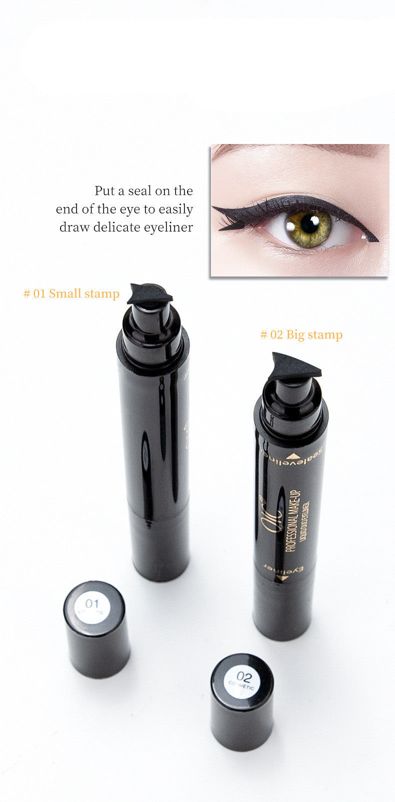 HKM-658835 Waterproof Non-Smudge Black Wing Liquid Eyeliner Pen for Precise Application
