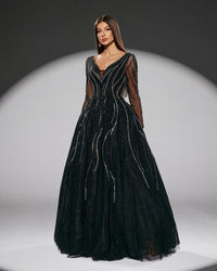 HKM-216211 Elegant Black Evening Dress - Model 0065 for Sophisticated Occasions