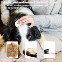 HKM-906451 Handheld Electric Pet Massage Brush with Vibration for Cats and Dogs - TPE Soft Tooth Grooming Tool - Portable and Compact