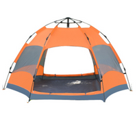HKM-268883 Automatic Hexagonal Double-Layer Camping Tent for Multiple People - Rain-Resistant Outdoor Shelter
