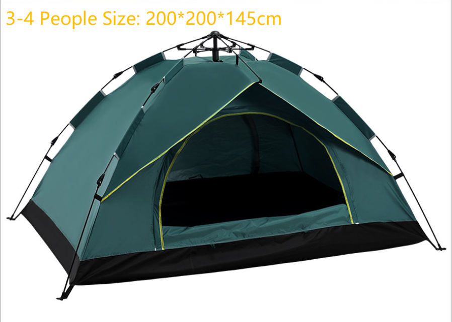 HKM-268883 Automatic Hexagonal Double-Layer Camping Tent for Multiple People - Rain-Resistant Outdoor Shelter