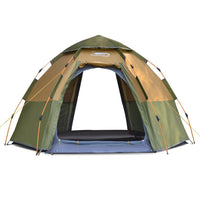 HKM-268883 Automatic Hexagonal Double-Layer Camping Tent for Multiple People - Rain-Resistant Outdoor Shelter