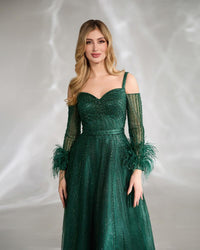 HKM-548499 Elegant Green Evening Gown for Women - EZ25149