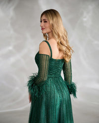 HKM-548499 Elegant Green Evening Gown for Women - EZ25149