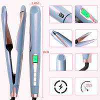 HKM-650195 2-in-1 Titanium Tourmaline Ceramic Hair Straightener & Curler with Adjustable Temperature