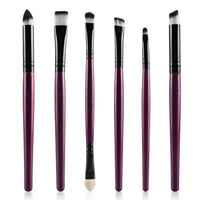 HKM-853139 6-Piece Essential Eye Makeup Brush Set for Eyeshadow, Eyebrow, Lip, and Eyeliner Applications