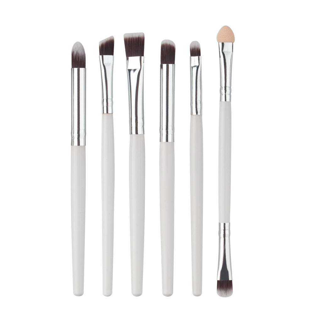 HKM-853139 6-Piece Essential Eye Makeup Brush Set for Eyeshadow, Eyebrow, Lip, and Eyeliner Applications