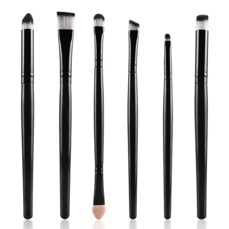 HKM-853139 6-Piece Essential Eye Makeup Brush Set for Eyeshadow, Eyebrow, Lip, and Eyeliner Applications