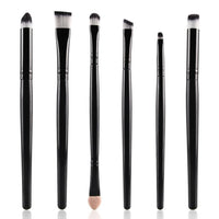 HKM-853139 6-Piece Essential Eye Makeup Brush Set for Eyeshadow, Eyebrow, Lip, and Eyeliner Applications