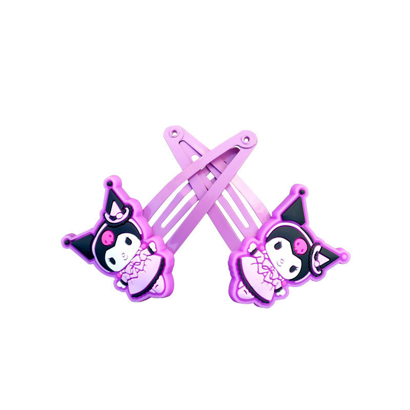 HKM-754195 Cartoon Kuromi Seaside Clip Hairpin for Children in Purple and Pink