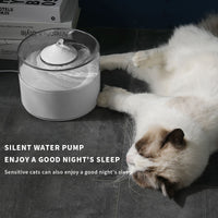 HKM-506131 Automatic Cat Water Fountain with Mobile Drinking Feature in White, Made of Durable ABS