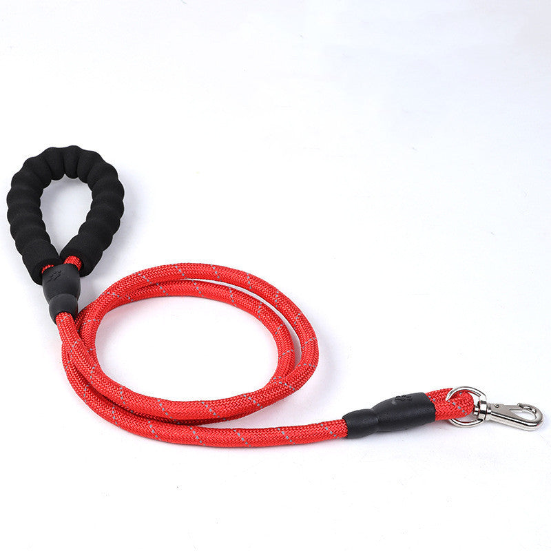 HKM-972499 Reflective Nylon Dog Traction Belt Leash - 1.2cm x 1.5m, All-Season Design