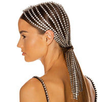 HKM-720275 Crystal-Studded Alloy Headband for Women - Geometric Design Available in Gold and Silver Options