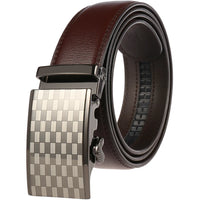 HKM-217683 Adjustable Casual Automatic Leather Belt for Men - Model LY55-7777-1