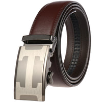 HKM-217683 Adjustable Casual Automatic Leather Belt for Men - Model LY55-7777-1
