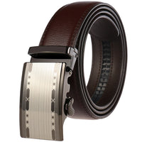 HKM-217683 Adjustable Casual Automatic Leather Belt for Men - Model LY55-7777-1