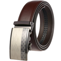 HKM-217683 Adjustable Casual Automatic Leather Belt for Men - Model LY55-7777-1