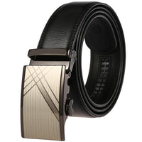 HKM-217683 Adjustable Casual Automatic Leather Belt for Men - Model LY55-7777-1
