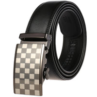 HKM-217683 Adjustable Casual Automatic Leather Belt for Men - Model LY55-7777-1