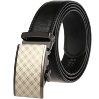 HKM-217683 Adjustable Casual Automatic Leather Belt for Men - Model LY55-7777-1