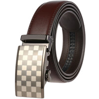 HKM-217683 Adjustable Casual Automatic Leather Belt for Men - Model LY55-7777-1
