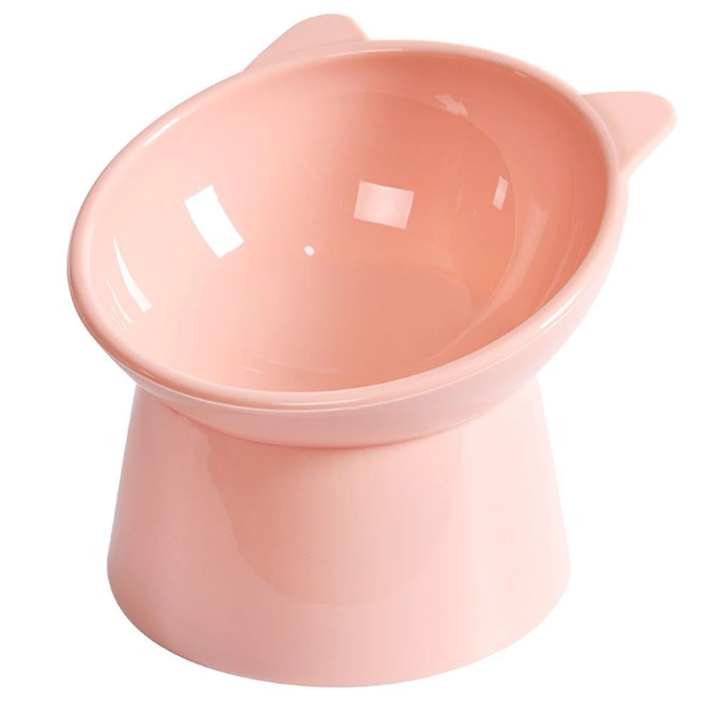 HKM-406675 Elevated Ergonomic Cat Food Bowl for Comfortable Feeding and Reduced Vomiting, Non-Slip Plastic Design