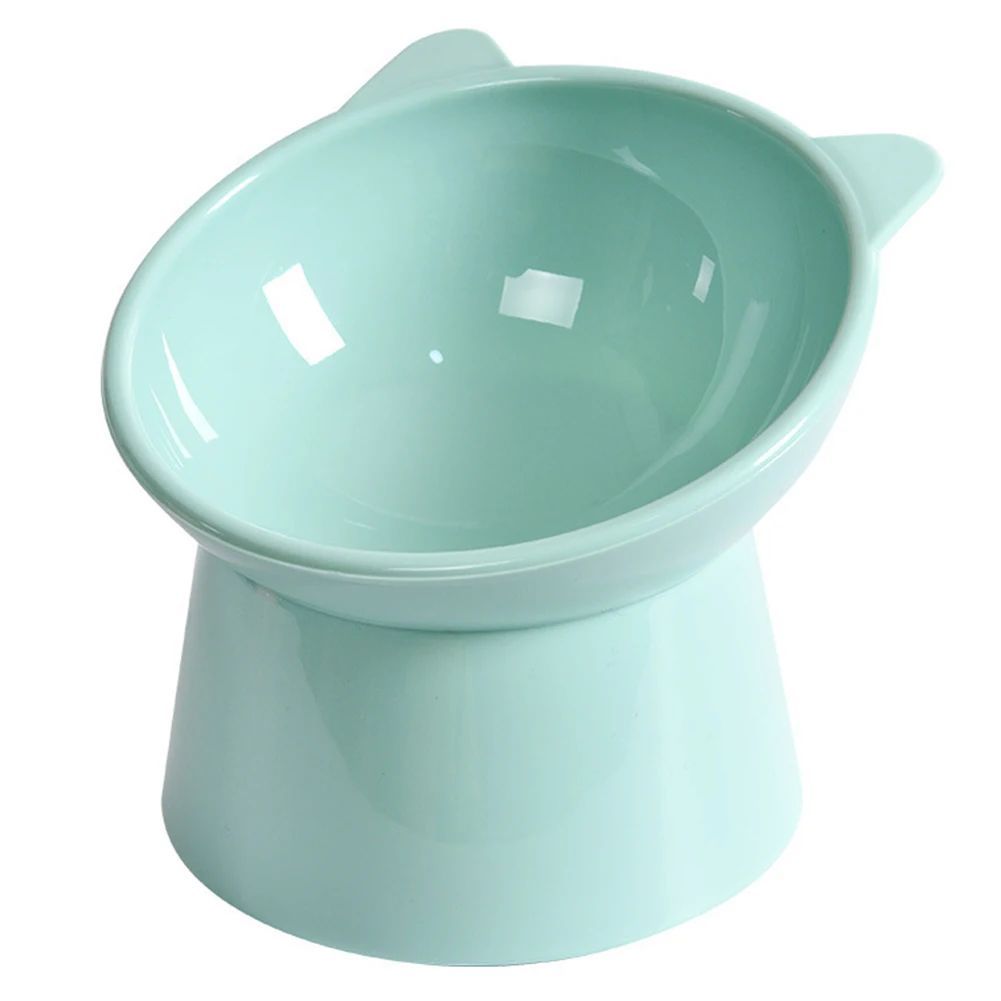 HKM-406675 Elevated Ergonomic Cat Food Bowl for Comfortable Feeding and Reduced Vomiting, Non-Slip Plastic Design
