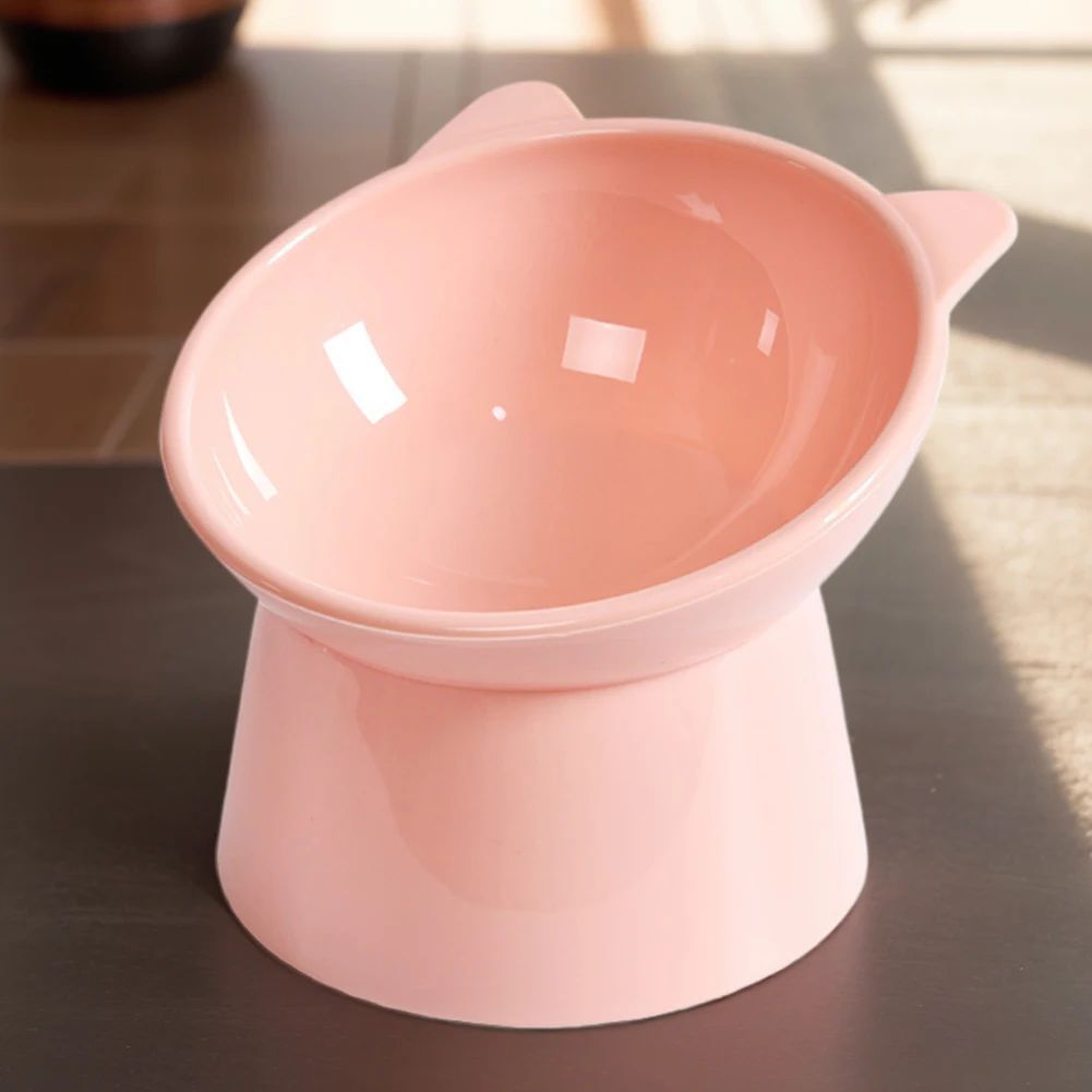HKM-406675 Elevated Ergonomic Cat Food Bowl for Comfortable Feeding and Reduced Vomiting, Non-Slip Plastic Design