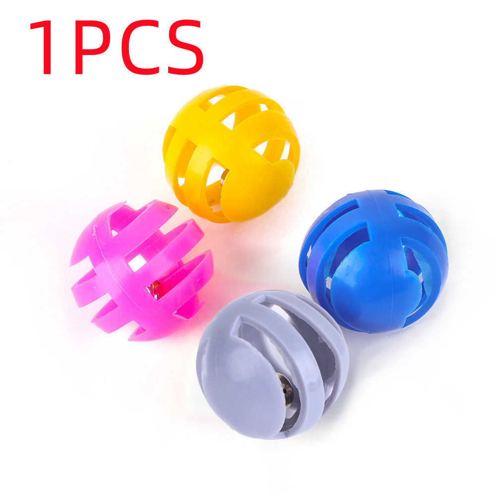 HKM-788563 Colorful Plastic Bell Ball for Cats - 3.8cm Diameter Pet Toy