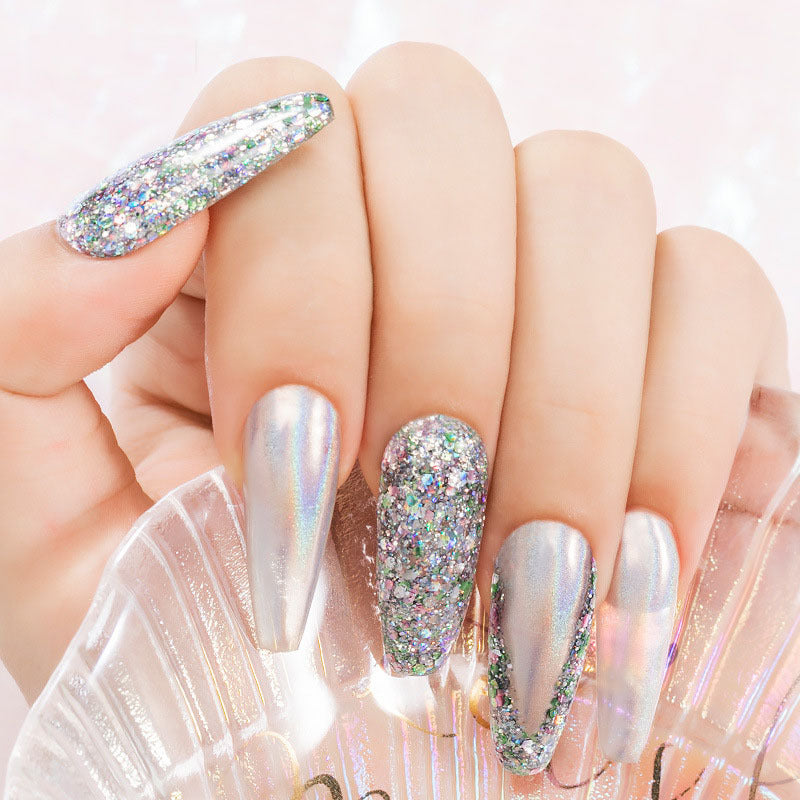 HKM-139411 Xingyao UV Gel Nail Polish with Seven-Color Sequins, 5ML Diamond Glue