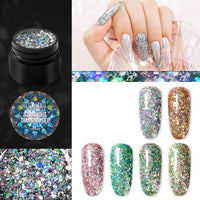 HKM-139411 Xingyao UV Gel Nail Polish with Seven-Color Sequins, 5ML Diamond Glue
