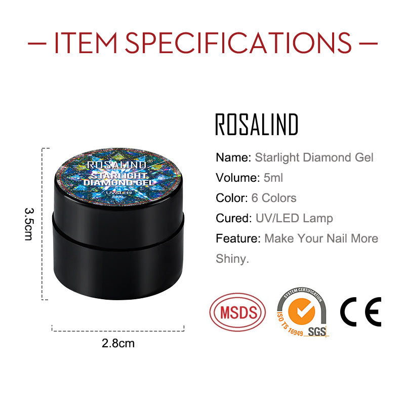 HKM-139411 Xingyao UV Gel Nail Polish with Seven-Color Sequins, 5ML Diamond Glue