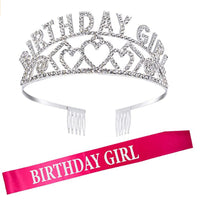 HKM-620819 Elegant Crown Tiara Headband Set for Birthday Parties and Celebrations