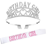 HKM-620819 Elegant Crown Tiara Headband Set for Birthday Parties and Celebrations
