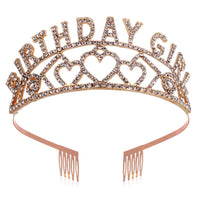 HKM-620819 Elegant Crown Tiara Headband Set for Birthday Parties and Celebrations