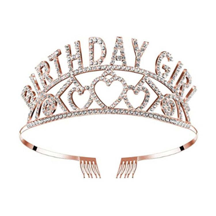 HKM-620819 Elegant Crown Tiara Headband Set for Birthday Parties and Celebrations