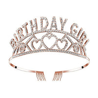 HKM-620819 Elegant Crown Tiara Headband Set for Birthday Parties and Celebrations