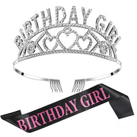 HKM-620819 Elegant Crown Tiara Headband Set for Birthday Parties and Celebrations