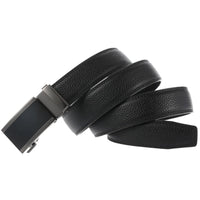 HKM-495635 Cowhide Leather Automatic Buckle Ratchet Belt for Men - Model LY33-22055-5