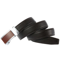 HKM-495635 Cowhide Leather Automatic Buckle Ratchet Belt for Men - Model LY33-22055-5