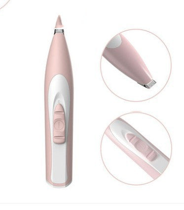 HKM-769171 Electric Pet Hair Trimmer for Cats and Dogs - Rechargeable and Battery Operated Scissors in White and Pink