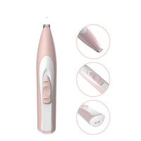 HKM-769171 Electric Pet Hair Trimmer for Cats and Dogs - Rechargeable and Battery Operated Scissors in White and Pink