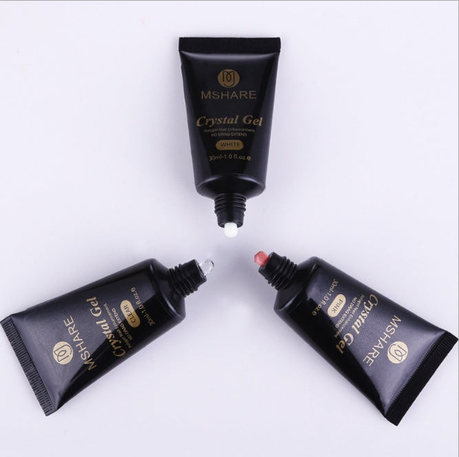 HKM-203795 Poly Gel Nail Kit - UV Builder Gel for Enhancement and Extension with Slip Solution - French Style Varnish Set