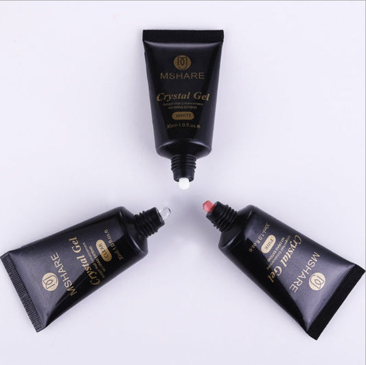 HKM-203795 Poly Gel Nail Kit - UV Builder Gel for Enhancement and Extension with Slip Solution - French Style Varnish Set